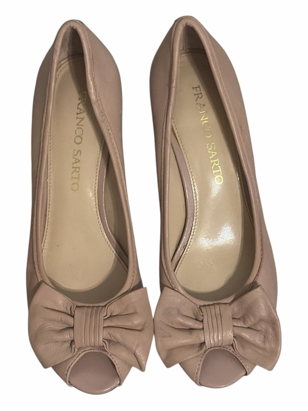 Franco Sarto Blush Peep-Toe Bow Flats Size 6.5